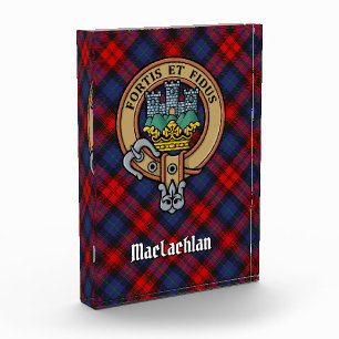 Clan MacLachlan Crest over Tartan Acrylic Award