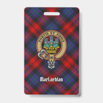 Clan MacLachlan Crest over Tartan Badge