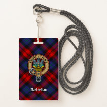 Clan MacLachlan Crest over Tartan Badge