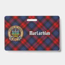 Clan MacLachlan Crest over Tartan Badge