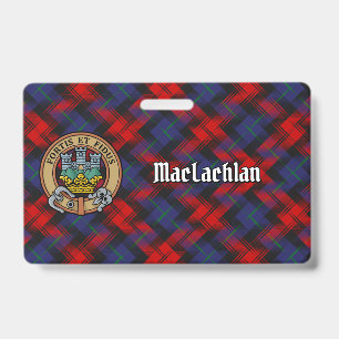 Clan MacLachlan Crest over Tartan Badge