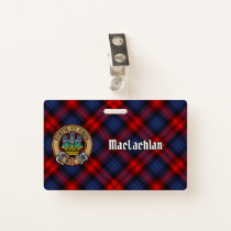 Clan MacLachlan Crest over Tartan Badge