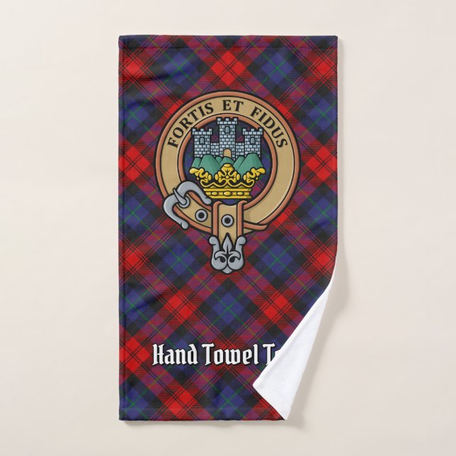 Clan MacLachlan Crest over Tartan Bath Towel Set (Hand Towel)