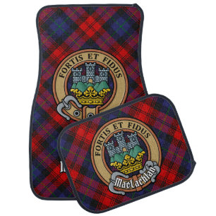 Clan MacLachlan Crest over Tartan Car Floor Mat
