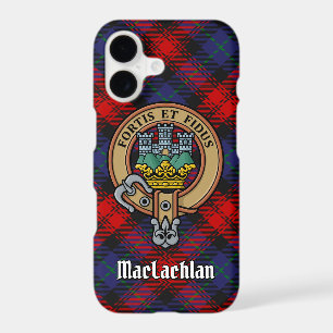 Clan MacLachlan Crest over Tartan iPhone 17 Case