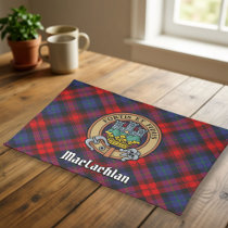 Clan MacLachlan Crest over Tartan Cloth Placemat