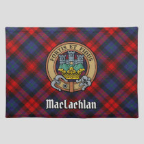Clan MacLachlan Crest over Tartan Cloth Placemat