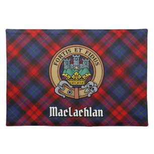 Clan MacLachlan Crest over Tartan Cloth Placemat