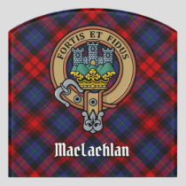 Clan MacLachlan Crest over Tartan Door Sign