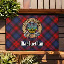 Clan MacLachlan Crest over Tartan Doormat