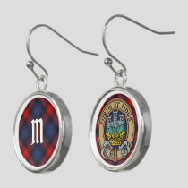 Clan MacLachlan Crest over Tartan Earrings