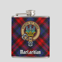 Clan MacLachlan Crest over Tartan Flask