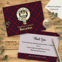 Clan MacLachlan Crest over Tartan Foil Invitation Postcard
