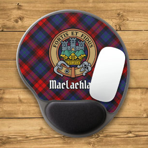 Clan MacLachlan Crest over Tartan Gel Mouse Pad