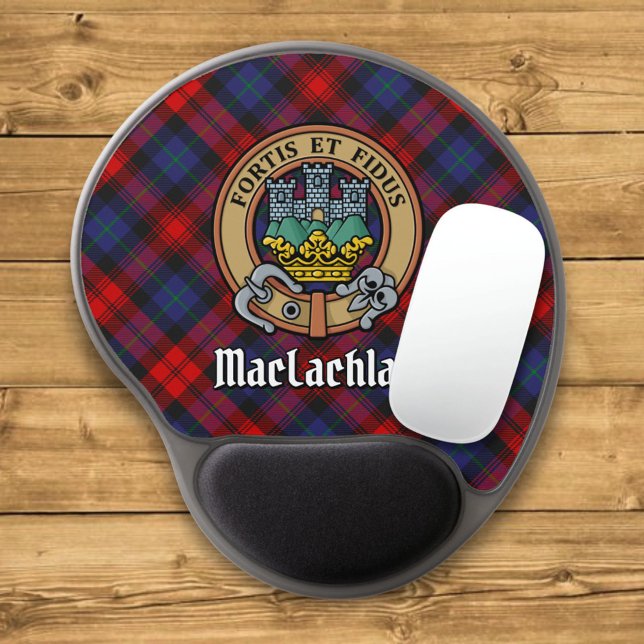 Clan MacLachlan Crest over Tartan Gel Mouse Pad (Creator Uploaded)