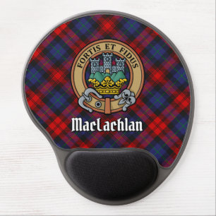 Clan MacLachlan Crest over Tartan Gel Mouse Pad
