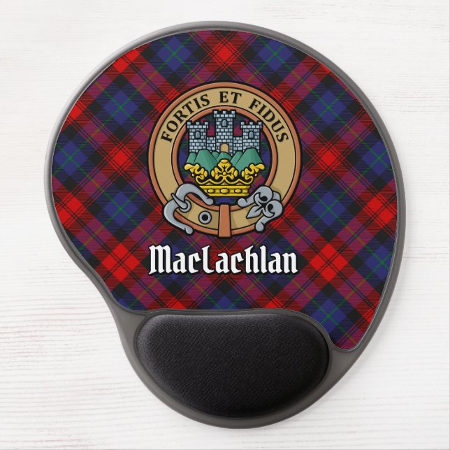 Clan MacLachlan Crest over Tartan Gel Mouse Pad (Front)