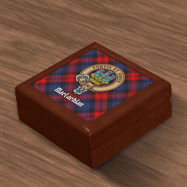 Clan MacLachlan Crest over Tartan Gift Box (Creator Uploaded)