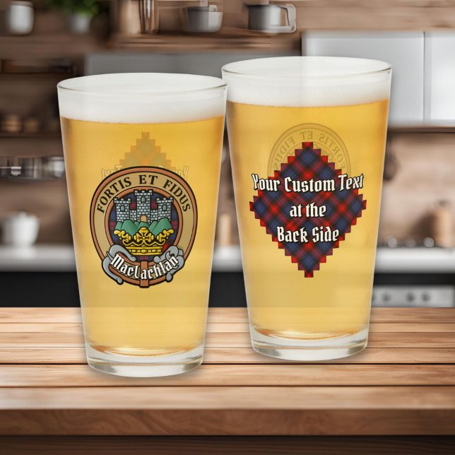 Clan MacLachlan Crest over Tartan Glass (Creator Uploaded)