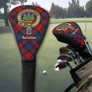 Clan MacLachlan Crest over Tartan Golf Head Cover