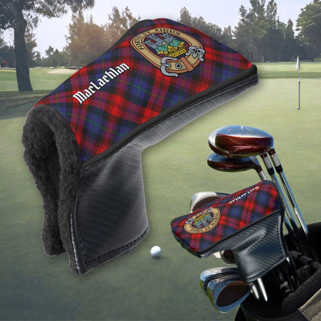 Clan MacLachlan Crest over Tartan Golf Head Cover (Creator Uploaded)
