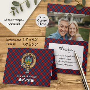 Clan MacLachlan Crest over Tartan Invitation