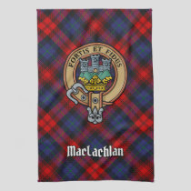 Clan MacLachlan Crest over Tartan Kitchen Towel
