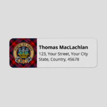 Clan MacLachlan Crest over Tartan Label