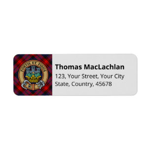 Clan MacLachlan Crest over Tartan Label