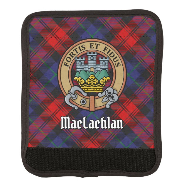 Clan MacLachlan Crest over Tartan Luggage Handle Wrap (Front)