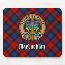 Clan MacLachlan Crest over Tartan Mouse Pad