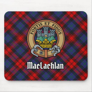 Clan MacLachlan Crest over Tartan Mouse Pad