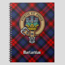 Clan MacLachlan Crest over Tartan Notebook