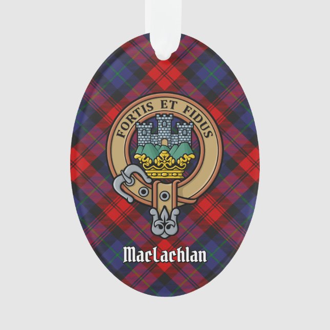 Clan MacLachlan Crest over Tartan Ornament (Front)