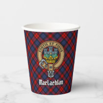 Clan MacLachlan Crest over Tartan Paper Cups