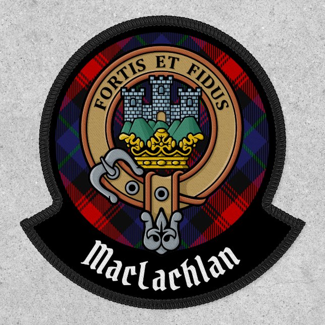 Clan MacLachlan Crest over Tartan Patch (Front)