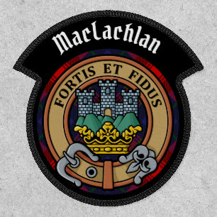 Clan MacLachlan Crest over Tartan Patch