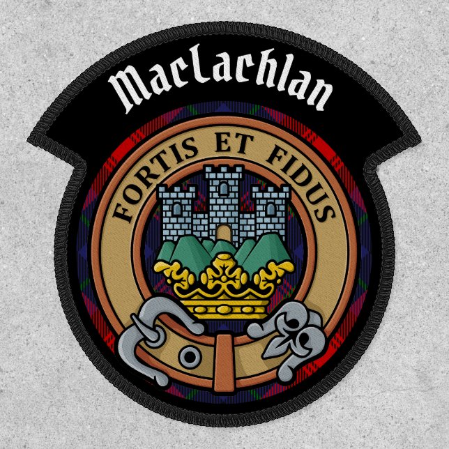 Clan MacLachlan Crest over Tartan Patch (Front)