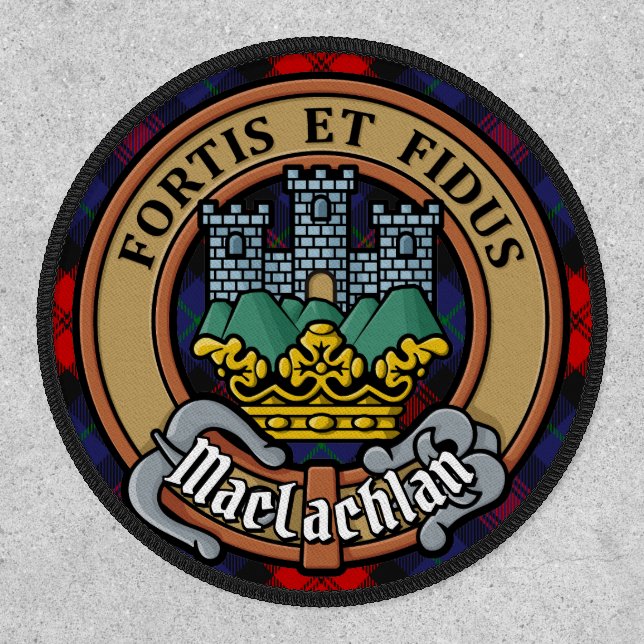 Clan MacLachlan Crest over Tartan Patch (Front)
