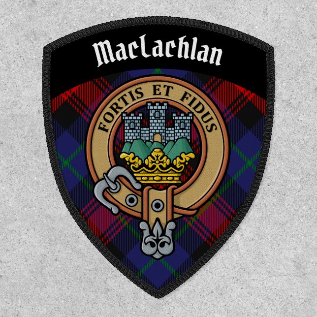 Clan MacLachlan Crest over Tartan Patch (Front)