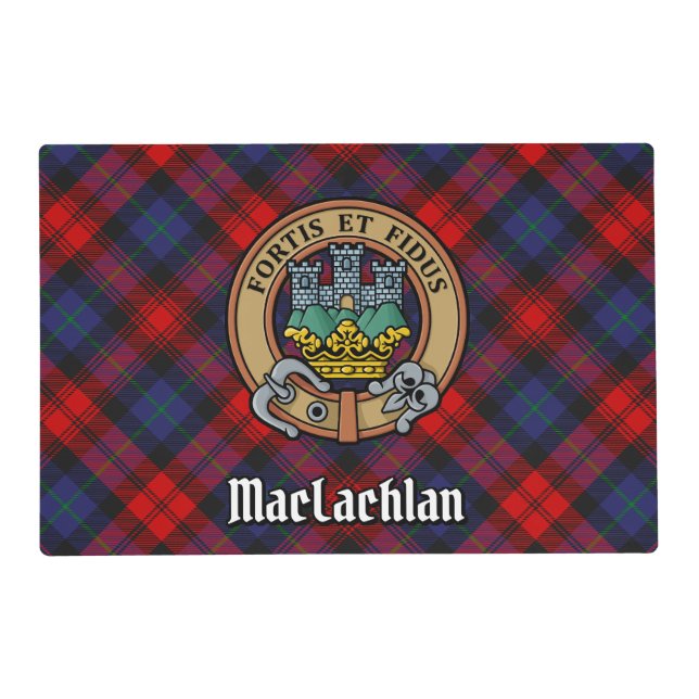 Clan MacLachlan Crest over Tartan Placemat (Front)