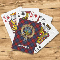 Clan MacLachlan Crest over Tartan Poker Cards