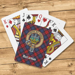 Clan MacLachlan Crest over Tartan Poker Cards