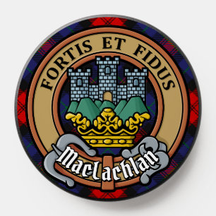 Clan MacLachlan Crest over Tartan PopSocket