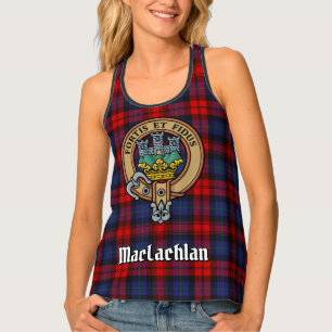 Clan MacLachlan Crest over Tartan Tank Top
