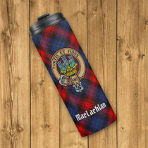 Clan MacLachlan Crest over Tartan Thermal Tumbler