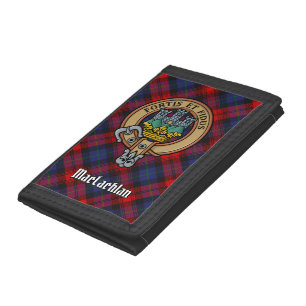 Clan MacLachlan Crest over Tartan Tri-fold Wallet