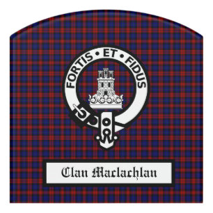Clan Maclachlan Crest & Tartan Customizable Door Sign