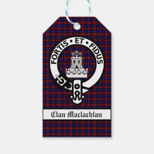 Clan Maclachlan Crest & Tartan Customizable Gift Tags