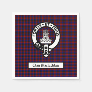 Clan Maclachlan Crest & Tartan Customizable Napkins